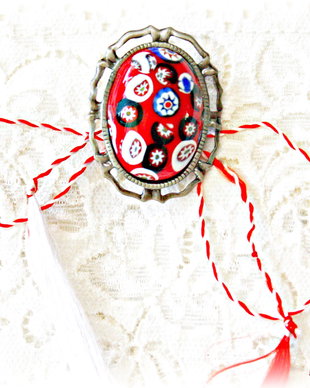 Brosa Millefiori rosie