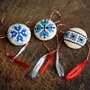 Set 3 martisoare cu broderie manuala pe panza taraneasca