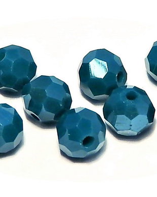 Cristale din sticla, rotunde, opace, 4 mm, bleumarin