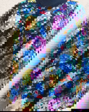 Bluza de voal cu flori XL