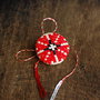 Martisor cu broderie manuala pe panza taraneasca