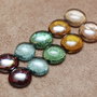 Set 10  buc Cabochon sticla  - cherry, blue, mint, honey, champagne