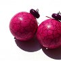 Cercei din Howlite colorat roz ciclam si mov inchis – CE188 - cercei boho, cercei mari, cercei romantici, cercei colorati
