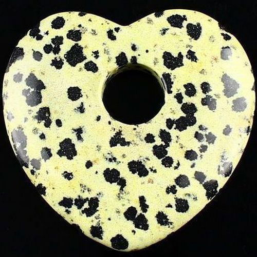 9291 - Pandantiv, jasp dalmatian, inima, 50x48x8mm