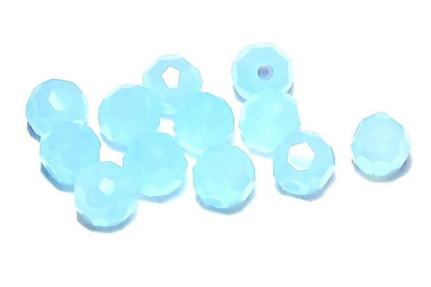 Cristale din sticla, rotunde, opace, 4 mm, bleu