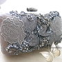 Poseta box clutch -organza si broderie