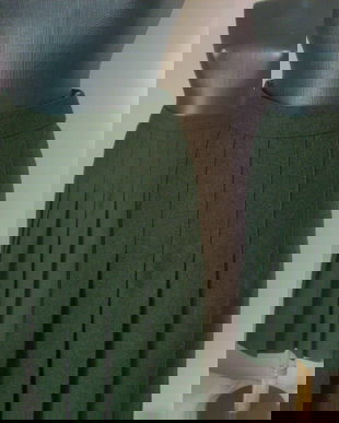 FUSTA PLISATA STOFA LANA KAKI