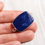 Conector Lapis Lazuli in rama argintata