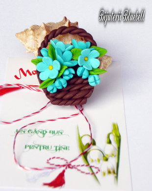 Cosulet cu myosotis- brosa/martisor