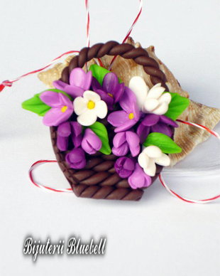 Cosulet cu liliac- brosa/martisor