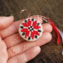 Martisor cu broderie manuala pe panza taraneasca