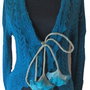 Cardigan  cu flori de lana si matase impaslite