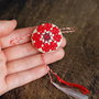 Martisor cu broderie manuala pe panza taraneasca