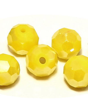 Cristale din sticla, rotunde, opace, 8 mm, galbene