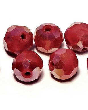 Cristale din sticla, rotunde, opace, 8 mm, burgundy