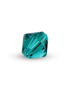 Cristale din sticla, biconice, 3.5x4 mm, teal