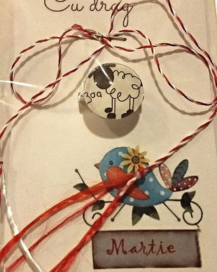 Brosa martisor cabochon sticla Oita