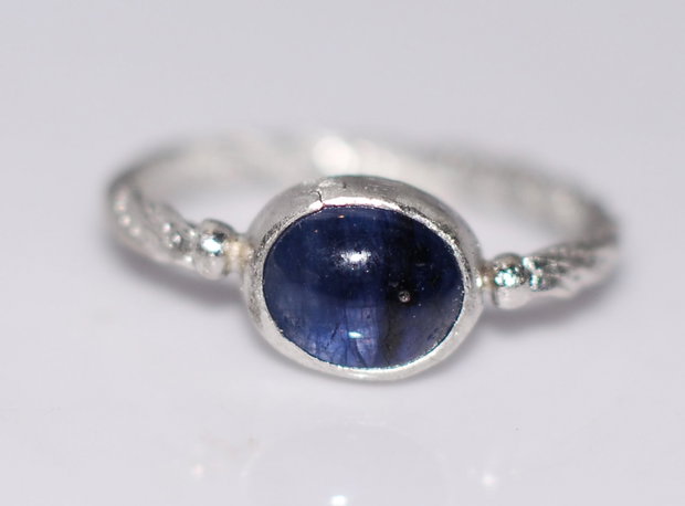 Inel argint 925 cu safir, inel rasucit, inel logodna, inel mic, inel marimea 50