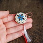Martisor cu broderie manuala pe panza taraneasca