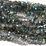 Cristale din sticla, rondelle, 2.5x2 mm, semi electroplacate