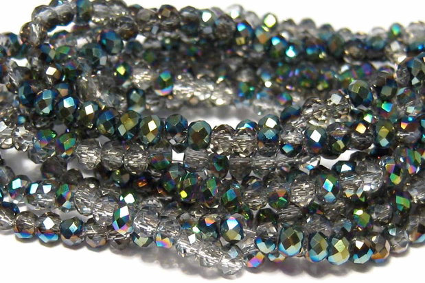 Cristale din sticla, rondelle, 2.5x2 mm, semi electroplacate