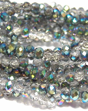 Cristale din sticla, rondelle, 2.5x2 mm, semi electroplacate