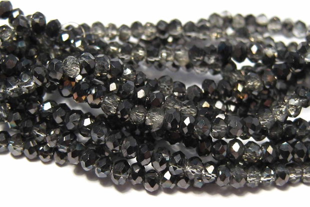 Cristale din sticla, rondelle, 2.5x2 mm, semi electroplacate