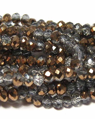 Cristale din sticla, rondelle, 2.5x2 mm, semi electroplacate