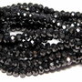 Cristale din sticla, rondelle, 2.5x2 mm, electroplacate, negre