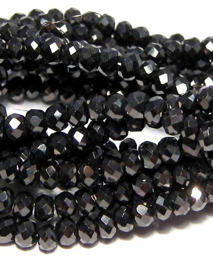 Cristale din sticla, rondelle, 2.5x2 mm, electroplacate, negre