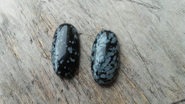 Cabochon jasp dalmatian 30x15 mm