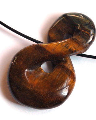 Pandantiv infinit din Ochi de tigru - PA331 - cadou romantic, colier unisex, pandantiv pietre semipretioase, colier barbati femei