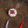 Martisor cu broderie manuala pe panza taraneasca