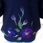 Cardigan de mohair si lana cu flori impaslite