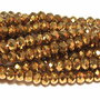 Cristale din sticla, rondelle, 2.5x2 mm, electroplacate, aurii