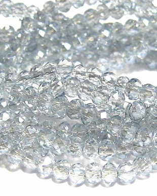 Cristale din sticla, rondelle, 2.5x2 mm, electroplacate, gri