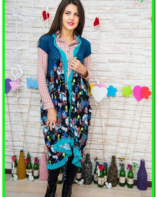 jacheta , bolero  albastru , dantelat , colorat