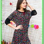 rochie jerse  cu dantela , chic, colorata , inflorata