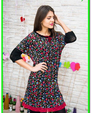 rochie jerse  cu dantela , chic, colorata , inflorata