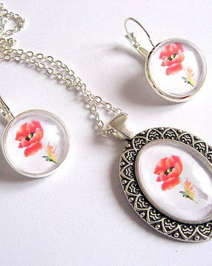 Set bijuterii cu maci 28327