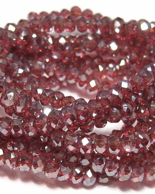 Cristale din sticla, rondelle, 2.5x2 mm, electroplacate