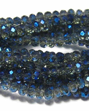 Cristale din sticla, rondelle, 2.5x2 mm, electroplacate