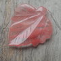 Pandantiv cuart cherry, frunza, 40x45 mm