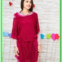 rochie grena , tricotata ,chic ,trendy