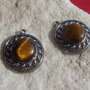 Pandantiv cu cabochon rotund din ochi de tigru
