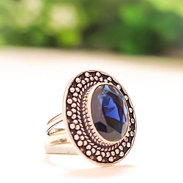 Inel quartz blue