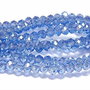 Cristale din sticla, rondelle, 3x2 mm, electroplacate, albastre