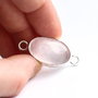 Conector  quartz roz pal in rama argintata