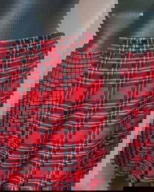 FUSTA PLISEURI STOFA LANA ECOSEZ