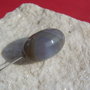 Pandantiv 1 din agata fatetata gri bob orez mare aprox 17x28 mm
